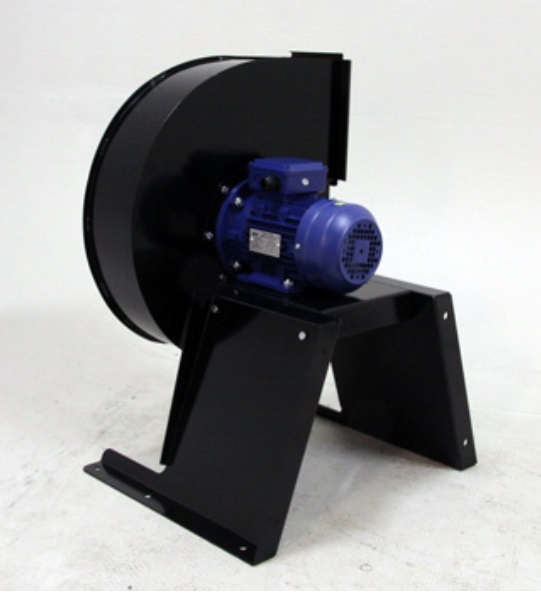 A product shot of the Plymoth V-Max centrifugal fan, back view facing of the fan